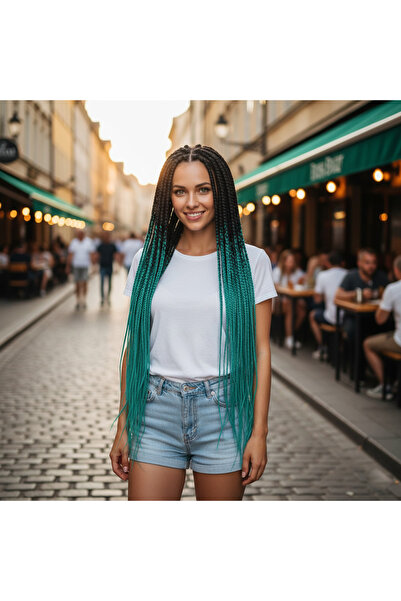 Ethab Ticaret Sen Ombreli for African Braid and Rasta / Black / Green