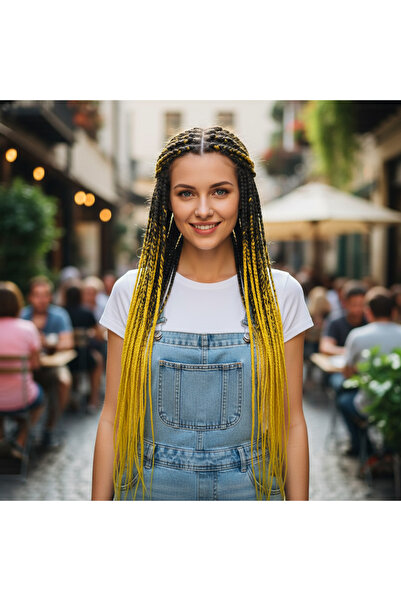 Ethab Ticaret سين أومبري للضفائر الأفريقية والشعر الروستا / أسود / أصفر