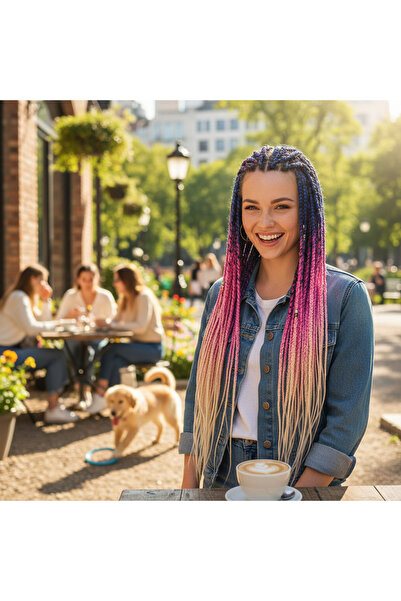 BilfolD خيوط سين أومبري / أزرق / ليلكي / بلاتينيوم للضفائر الأفريقية والرستا