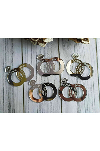 RetroLazer Pleksi Süslemesiz Isimlik Etiket,düğün,kına,söz,nişan,magnet 25 Ad...