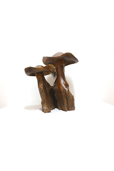 BARC AHŞAP DEKORATİF MANTARLAR TİK AĞACI 40CM TEAK MUSHROOM