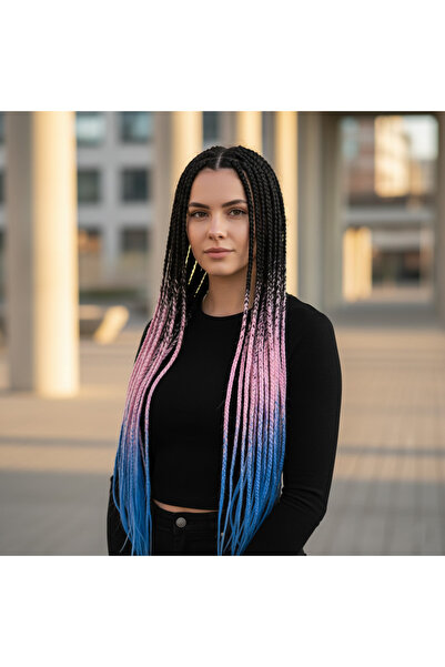 BilfolD خيوط سين أومبري / أسود / وردي / مي للضفائر الأفريقية والرستا