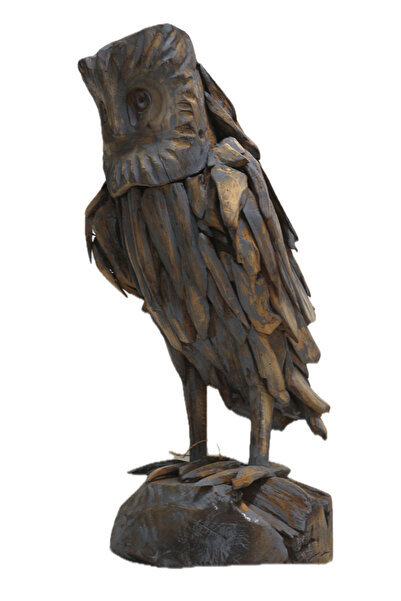 BARC AHŞAP DEKORATİF BAYKUŞ TİK AĞACI 60CM TEAK WOOD BÜYÜK BAYKUŞ BİBLO