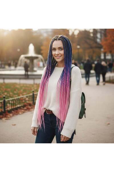 BilfolD شعر أومبري / أزرق / أرجواني / وردي للضفائر الأفريقية والرستا