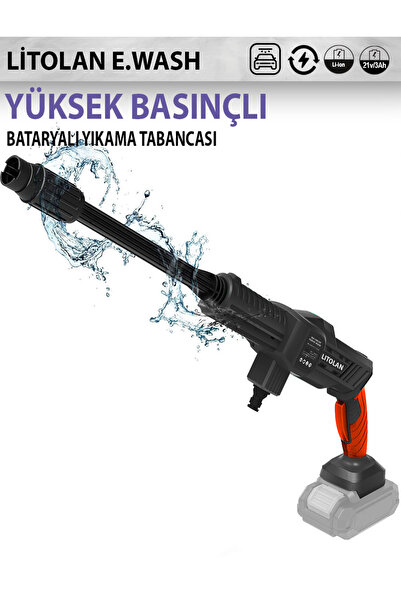 LITOLAN 16 Lt Bidonlu Akülü Yüksek Basınçlı Yıkama Tabancası, Sulama 30 Bar