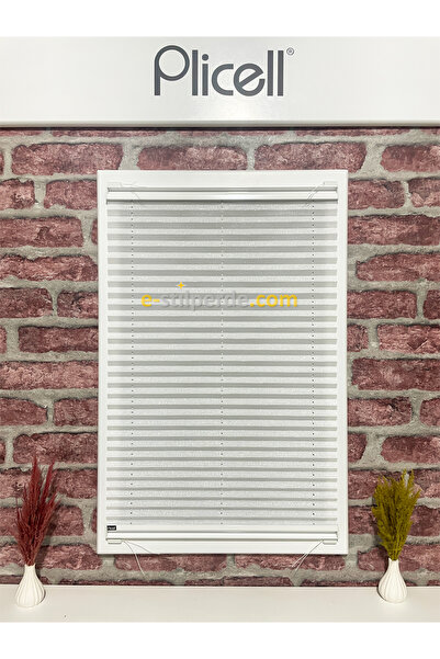 IŞILTI Perde Sistemleri Plicell Plise Perde Bright - 03 Simli Çizgili Beyaz