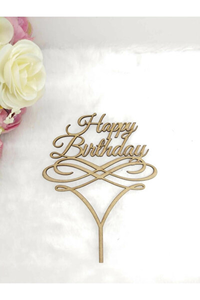 VERADİZAYN تزيين كعكة عيد ميلاد سعيد خشبية