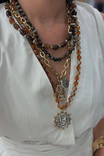 stravis Çoklu Charmlı Kolye