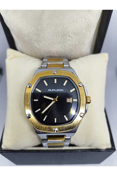 Store Gold Gümüş Siyah Kare Model Gizli Klips Çelik Erkek Saat