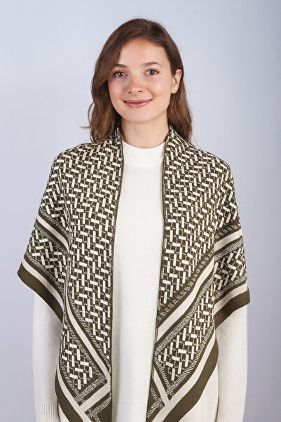 Sebir Moda Τριγωνικό σάλι με σχέδια πλεκτά