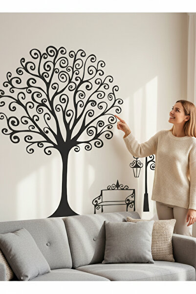 KT Decor ملصق حائط على شكل شجرة وبنك حديث