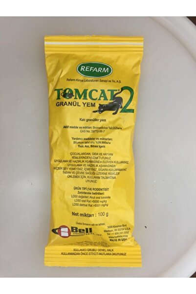 Refarm Tomcat 2 Granül Fare Yemi 100gr Pellet Kesin Çözüm Açık Alan Bahçe Tarla