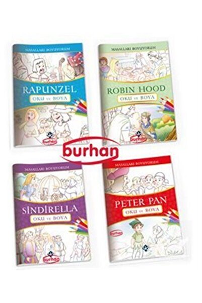 Burhan Yayınları مجموعة رسم الحكايات الخيالية (4 كتب)