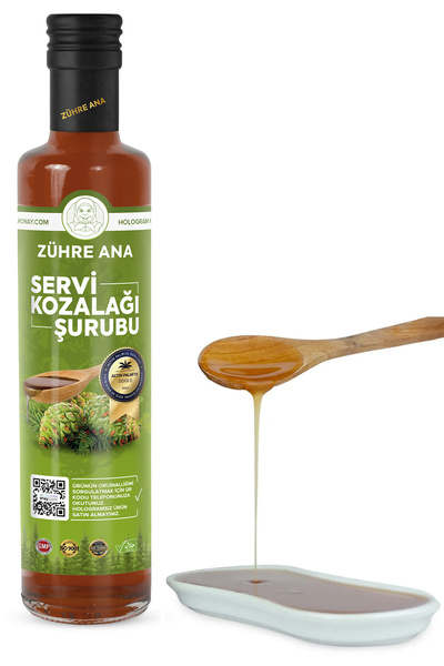 Zühre Ana Kozalak Şurubu Servi Kozalağı Ve Kara Mürver Içeren Şurup 500 ml