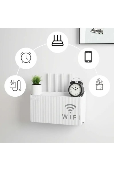 tozlupazar BEYAZ PLEKSİ Wİ-Fİ KUTUSU DUVARA ASILABİLİR SİGORTA VE MODEM SAKLAMA KUTUSU