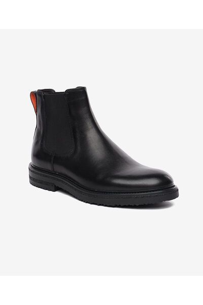 Greyder Ανδρικές μαύρες μπότες από γνήσιο δέρμα Chealse 5K1OB18721