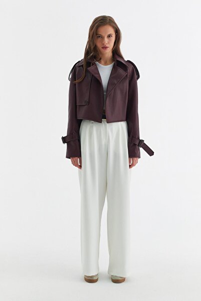 MARKALİSTE Δερμάτινο μπουφάν μπορντό