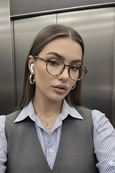 REN EYEWEAR MIXO LEOPARD OVAL - نظارات شاشة شفافة شعبية للحماية من الضوء الأزرق