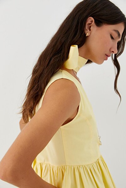 MARKALİSTE Μπλούζα χωρίς μανίκια με κορδόνι στη μέση, κίτρινο