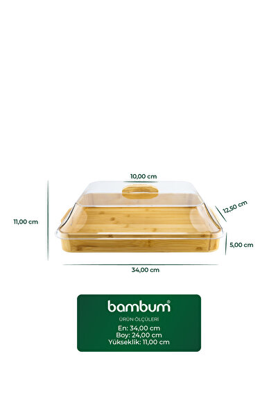 Bambum Modica Acrylic Covered Bamboo Cake Pan Rectangular Small