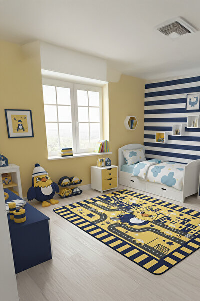 YTR HOME Dijital Baskı Yıkanabilir Kaymaz Taban Dekoratif Leke Tutmaz Kolay T...