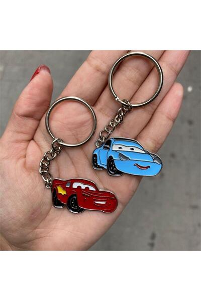 Köstebek Cars McQueen Ve Sally Çift Metal Anahtarlık