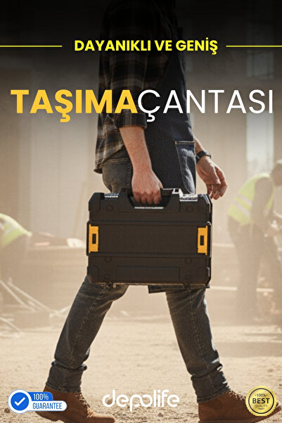 Depolife Teknisyen Takım Çantası boş Şarjlı Matkap Çantası Plastik Alet Sakla...