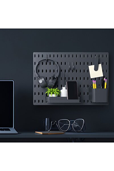 SMİLESEPET Çok Amaçlı Pano Organizatör Set 1 ( 28 X 40 Cm ) Siyah - Dübelli