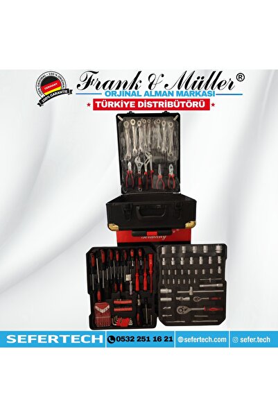 Frank & Müller Germany Tam Profesiyonel 216 Parça Lokma Anahtar Takımı Tam Set 1/2-3/8-1/4