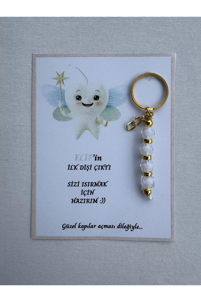 İ&DBABY 24 Adet Beyaz Renk İsme Özel İlk Dişim Çıktı Diş Partisi Diş Buğdayı ...