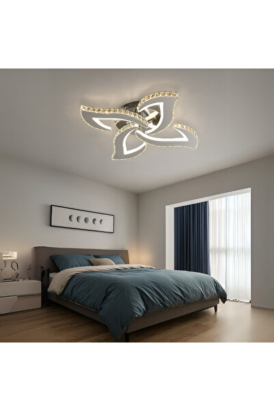 ALC-Shop Lustra LED Alejandro cu Telecomanda, 73W, 4 Flori, Lumina Dimabila Rece/Calda/Neutra, Crom