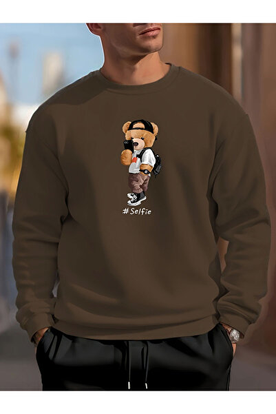 Lider Leather Суитшърт с принт и обло деколте – унисекс – 2-слоен полиестер с...