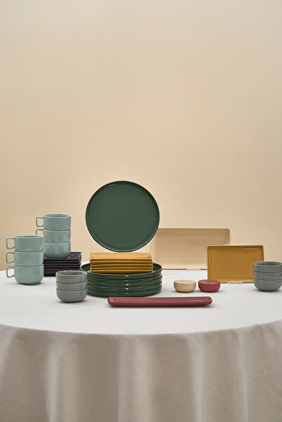 Karaca Stream Bone New Monaco 34 Parça 6 Kişilik Kahvaltı Takımı