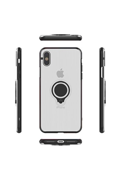 Flippy Carcasă Apple iPhone X Armor Ring cu inel magnetic, transparentă