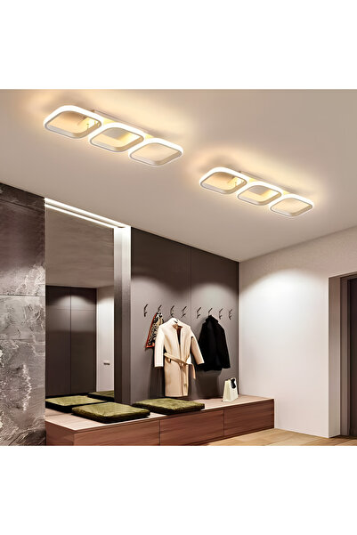 ALC-Shop Πολυέλαιος LED VERTEX 18W, 3 Τετράγωνα, Γραμμικός, Ψυχρό/Ζεστό/Ουδέτερο Φως, Λευκό