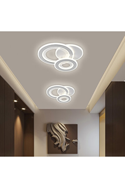 ALC-Shop LED Chandelier SQUARE 36W, 3 Circles, Cold/Warm/Neutral light, White