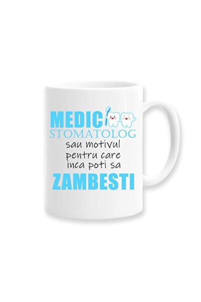 OEM Cană personalizată pentru dentist cu mesajul: „Dentista sau motivul pentr...
