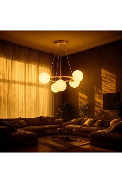 ALC-Shop Πολυέλαιος Roberto, 5x G9, Χρυσός, Μέταλλο, Ρυθμιζόμενο Ύψος