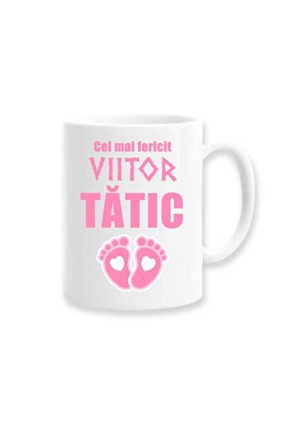 OEM Cană personalizată pentru viitorul tată cu mesajul: „Cel mai fericit viit...