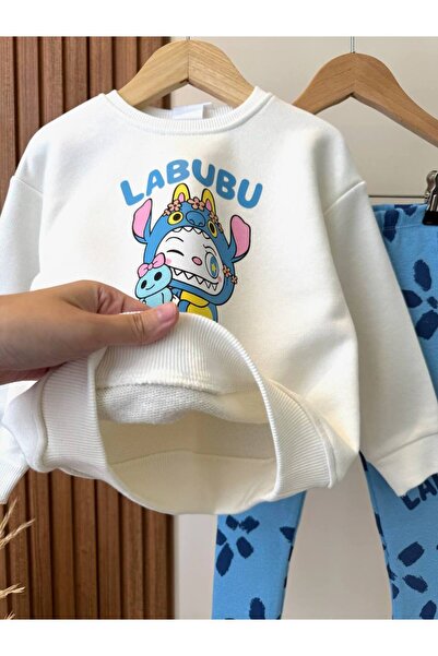 Fidekids Labubu Girls' Three-Ply Brushed Fabric Suit 100% Cotton