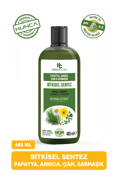 Hunca Care Papatya, Arnica, Çam ve Sarmaşık İçerikli Bitkisel Şampuan, 485 ml