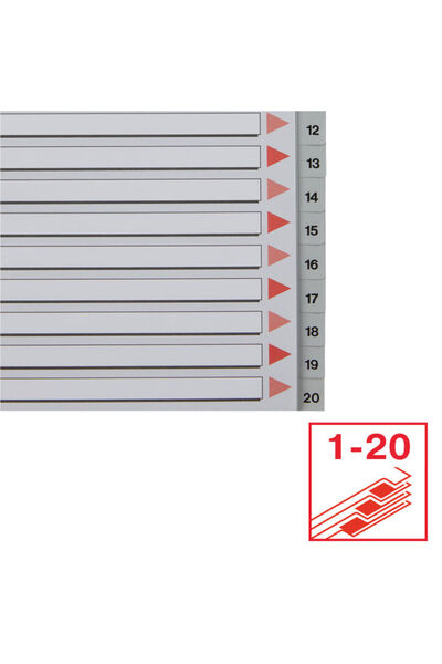 Esselte A4 index numbered 1-20