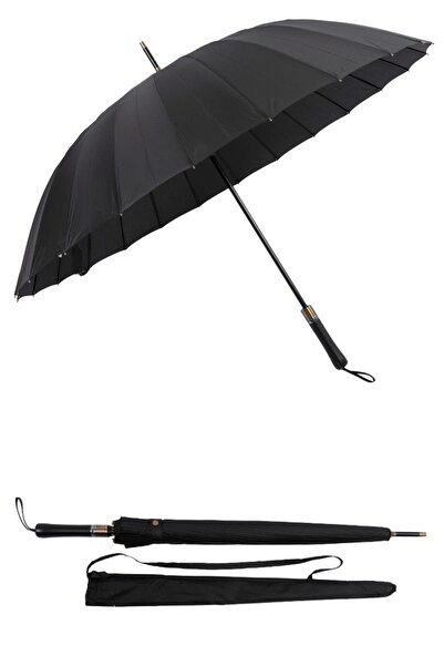 Genel Markalar 24 Telli Fiber Rüzgara Dayanıklı Premium Lux Şemsiye 1.Kalite