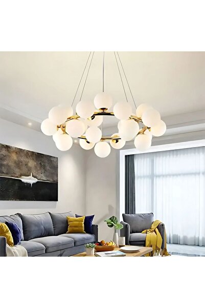 ALC-Shop Μοντέρνος πολυέλαιος με λάμπα Leonardo, 25x G9, Χρυσός, Μέταλλο, Ρυθμιζόμενο ύψος