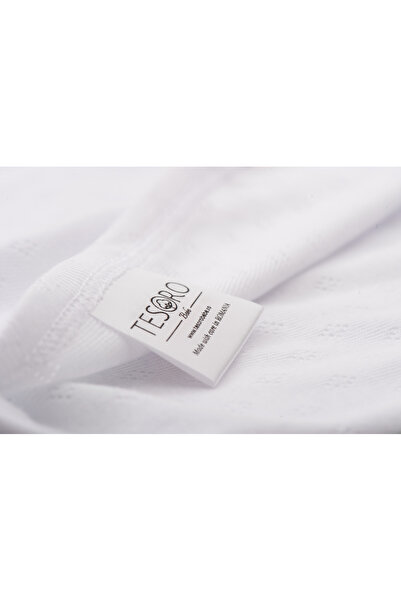 OEM Body cu maneca scurta nou-nascut, din bumbac cu model pointelle, inchidere in 7 capse