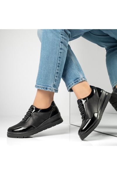 Modlet.ro Pantofi sport negri cu platformă pentru femei MOD13009