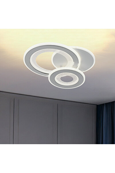 Alista Home Lustra LED SQUARE 36 W, 3 Cercuri, lumina Rece/Calda/Neutra, Alb