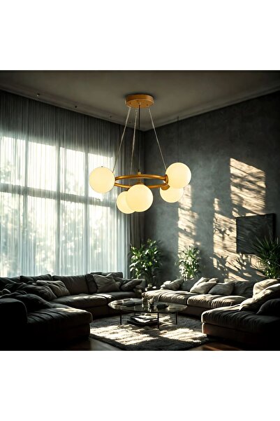 ALC-Shop Πολυέλαιος Roberto, 5x G9, Χρυσός, Μέταλλο, Ρυθμιζόμενο Ύψος