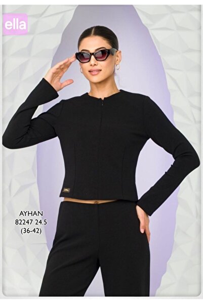 AYHAN Zipper Detailed Elastic Waist Sitting Cut Trousers Suit