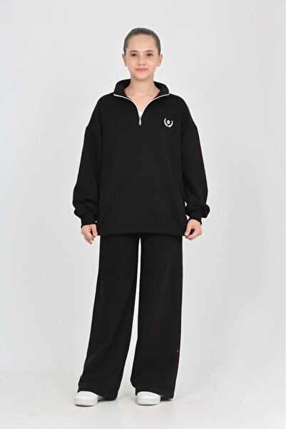 Toontoy Girl's Infinity Embroidered Tracksuit Set